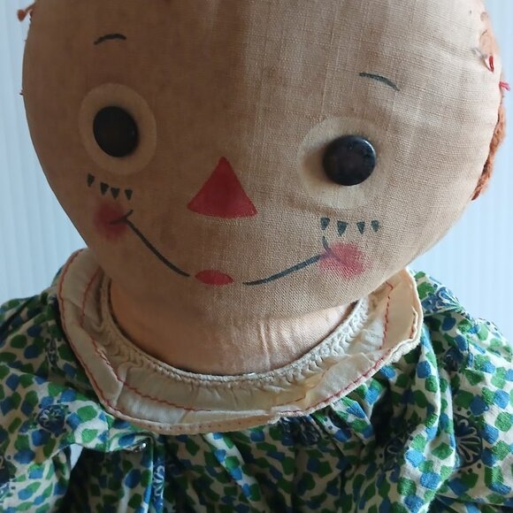 Vintage Raggedy Ann Doll, Vintage Raggedy Ann, Americana, Folk Rag Doll - Picture 2 of 10